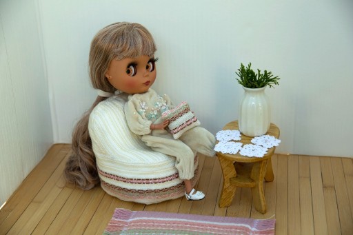 Zdjęcie oferty: Fotelik dla lalki - Pufa worek Krzesło Mebli
