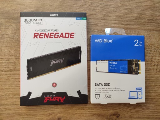 Zdjęcie oferty: Pamięć RAM DDR4 Kingston 32GB + SSD WD Blue 2TB