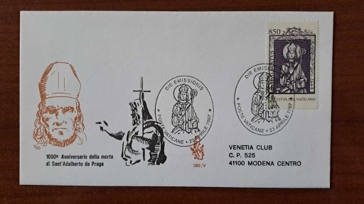 Zdjęcie oferty: Watykan wydanie wspólne Św.Wojciech Fi. 3496 FDC