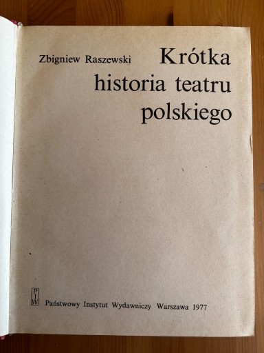 Zdjęcie oferty: Z.Raszewski - Krótka Historia Teatru Polskiego