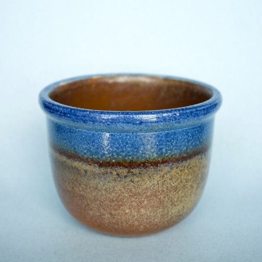 Zdjęcie oferty: Niebiesko-brązowa ceramiczna doniczka vintage