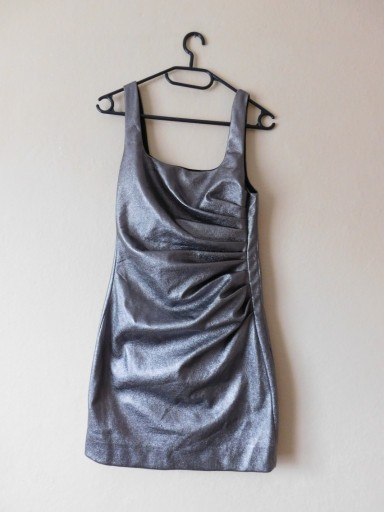 Zdjęcie oferty: Topshop srebrna sukienka mini eco skóra  36