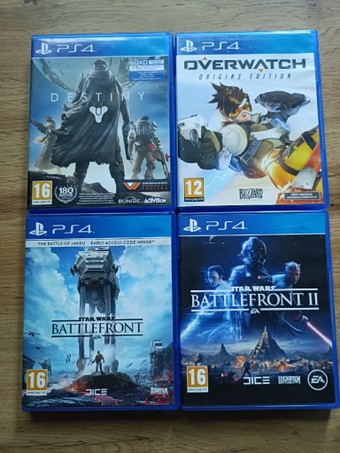 Zdjęcie oferty: Zestaw gier na PS4 (Destiny, Overwatch i dwie części Battlefront)