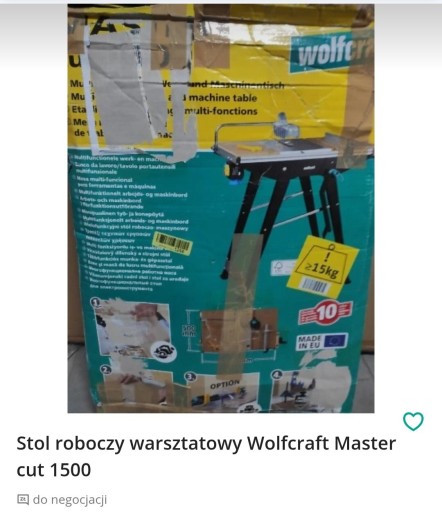 Zdjęcie oferty: Stol roboczy warsztatowy Wolfcraft Master cut 1500