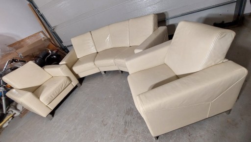 Zdjęcie oferty: Piękny kpl KLER sofa, 2 fotele,skóra nat.transport