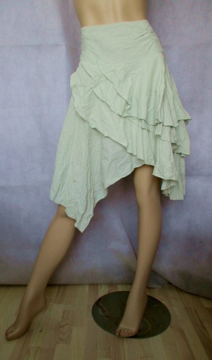 Zdjęcie oferty: Spódnica spódniczka jasnozielon falbany bawełna L 
