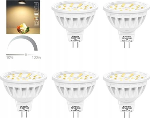 Zdjęcie oferty: Żarówki Aiwode LED MR16, 5W zimna biel 2700 K 5szt