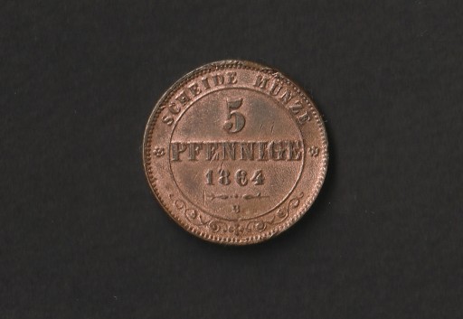 Zdjęcie oferty: 5 fenigów 1864 B - Saksonia