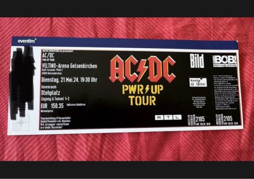 Zdjęcie oferty: AC/DC bilet na płytę 21.05.24 Gelsenkirschen