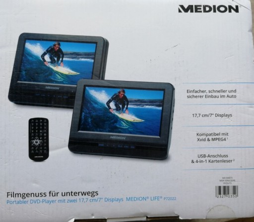 Zdjęcie oferty: 7'' Port Twin DVD-Player MD 84873 A/S 