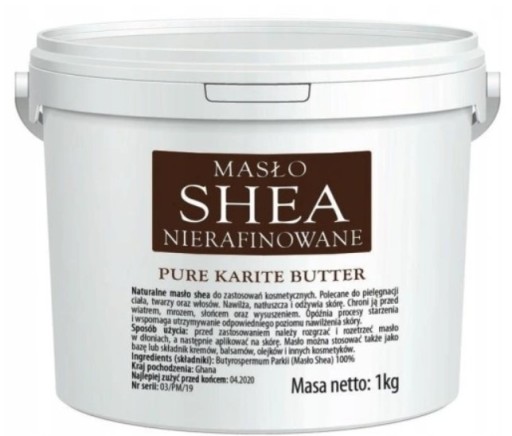 Zdjęcie oferty: MASŁO SHEA NIERAFINOWANE 1 kg 100 % NATURALNE