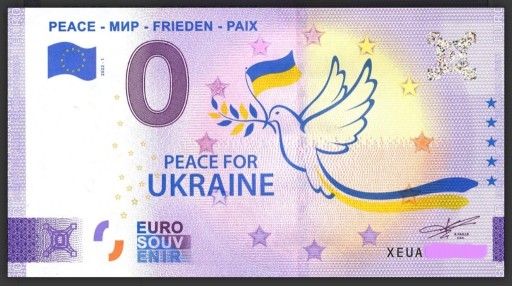 Zdjęcie oferty: 0 Euro Banknot Peace For Ukraine Colour