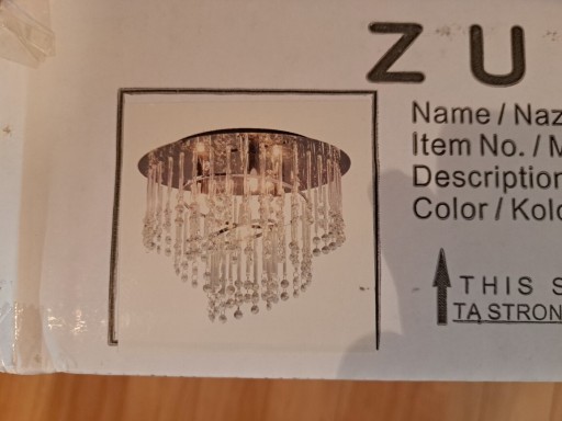 Zdjęcie oferty: Nowa lampa zuma kryształki diamenty glamour 