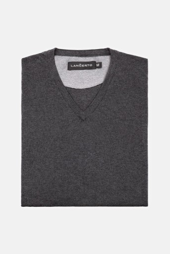 Zdjęcie oferty: Sweter Lancerto Ciemnoszary Roz. S, V-neck/w serek