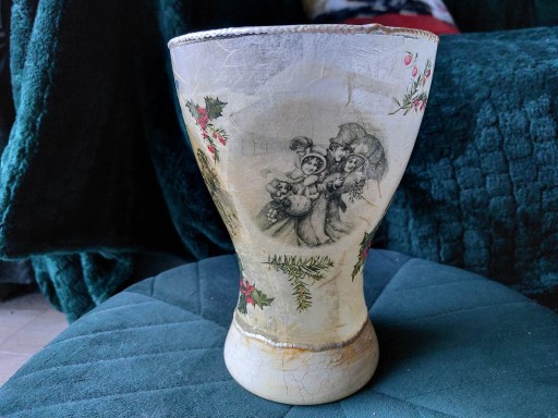 Zdjęcie oferty: Stary wazon szklany pięknie zdobiony 