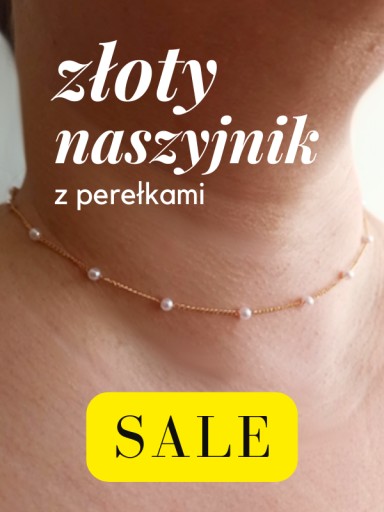 Zdjęcie oferty: Damski Złoty Naszyjnik Celebrytka Perła Elegancki