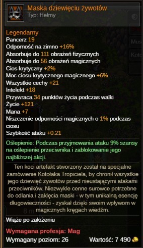 Zdjęcie oferty: Margonem maska dziewięciu żywiołów