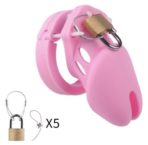 Zdjęcie oferty: Pas Cnoty różowy Elastyczny Silikonowy klatka BDSM
