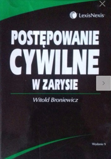 Zdjęcie oferty: Postępowanie cywilne w zarysie, Witold Broniewicz