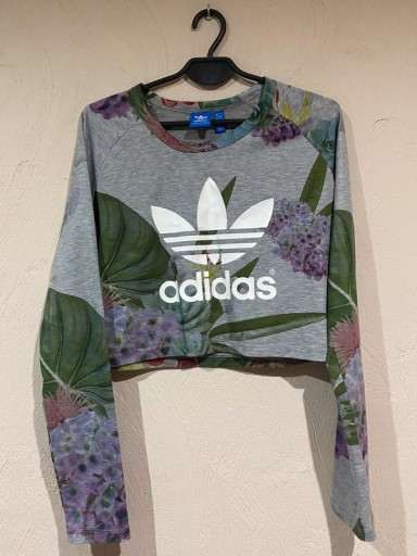 Zdjęcie oferty: Koszulka krótka bluza Adidas S liście kwiaty orygi