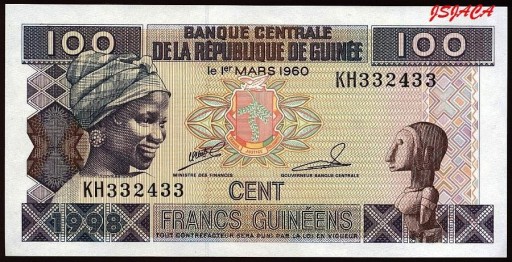 Zdjęcie oferty: GWINEA 100 Franków Gwinejskich 1998