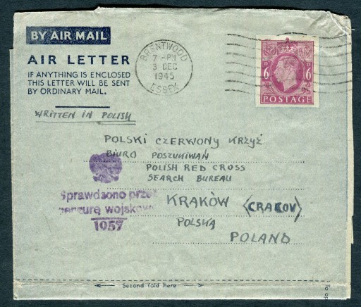 Zdjęcie oferty: 1945 W.Brytania Kraków cenzura PCK_1