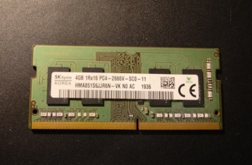 Zdjęcie oferty: RAM hynix 4 GB DDR4 do laptopa PC4 2666V SODIMM