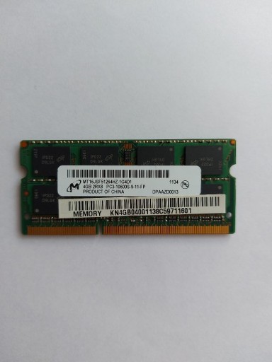 Zdjęcie oferty: Pamięć RAM 1x 4GB Micron DDR3  1333MHz