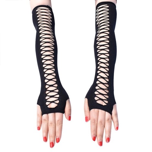 Zdjęcie oferty: Rękawiczki bez palców długie czarne elastyczne y2k
