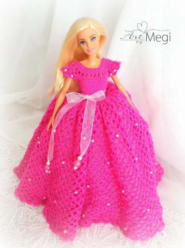 Zdjęcie oferty: Suknia dla lalki Barbie Rękodzieło na szydełku D51