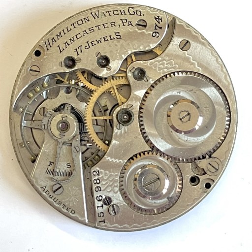 Zdjęcie oferty: Werk zegarka kieszonkowego - Hamilton 974 z tarczą