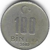 Zdjęcie oferty: Turcja 100 bin lira 2002