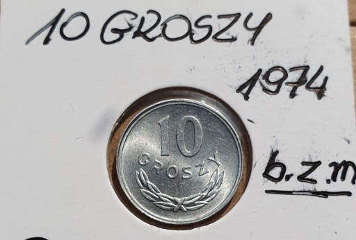 Zdjęcie oferty: 10 groszy 1974 b.z. , Aluminium, PRL , Stan-UNC