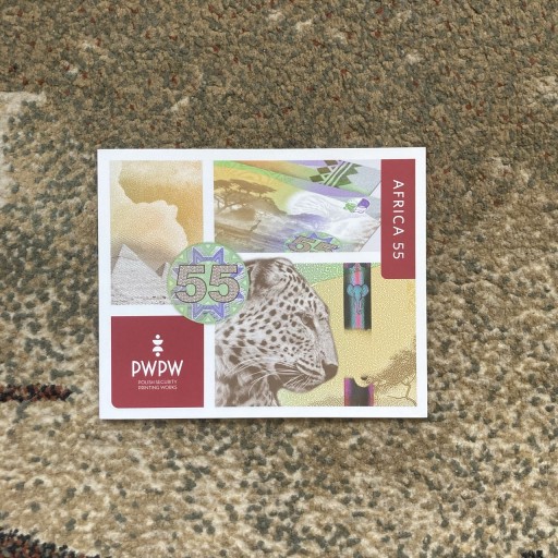 Zdjęcie oferty: Banknot testowy PWPW AFRICA 55 UNC w folderze