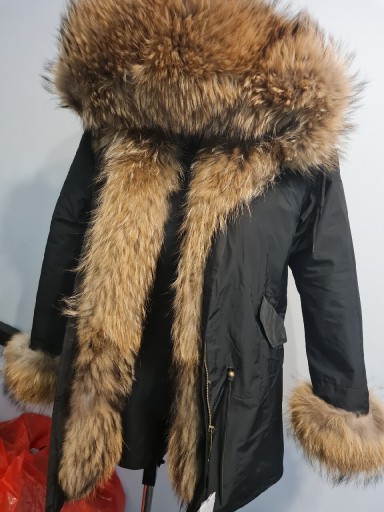 Zdjęcie oferty: Parka płaszcz kurtka zimowa damska futro lis jenot