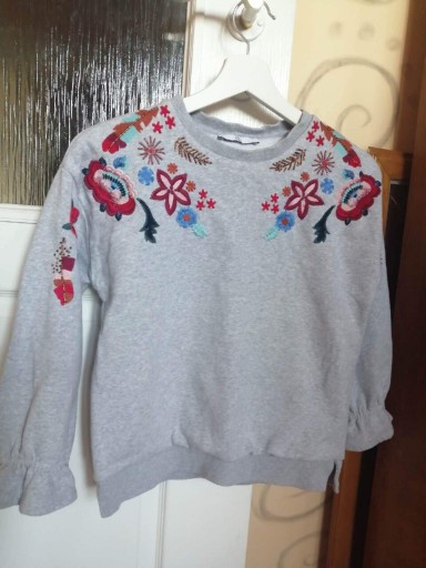 Zdjęcie oferty: Bluza  9-10 lat 134 M&S szara kwiatki 