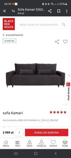 Zdjęcie oferty: Nowa sofa Kamari Lux antracyt black red white 
