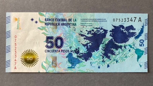 Zdjęcie oferty: Argentyna 50 pesos 2015 Malwiny Falklandy UNC