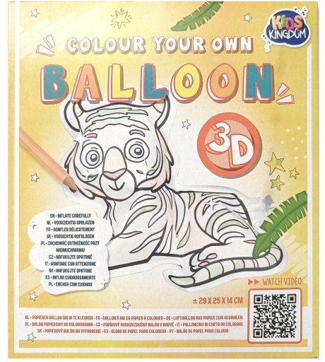 Zdjęcie oferty: Balon papierowy do kolorowania 3D DIY Tygrys