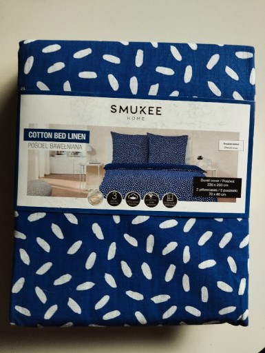 Zdjęcie oferty: Pościel bawełna 100% SMUKEE 220/200+2x70/80cm komplet pościeli  