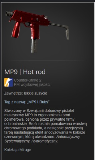 Zdjęcie oferty: MP9 | Hot rod skin cs2