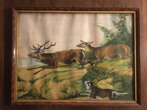 Zdjęcie oferty: Obraz jelenie polowanie pogoń