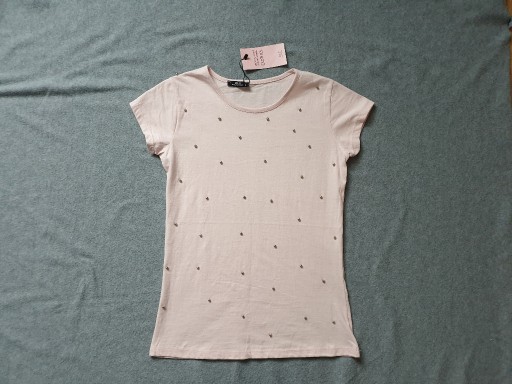 Zdjęcie oferty: Pudrowo różowa koszulka ćwieki kuleczki