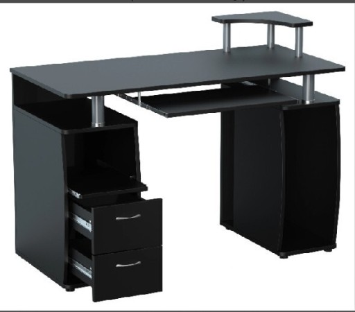 Zdjęcie oferty: Praktyczne biurko z półką czarne Altino