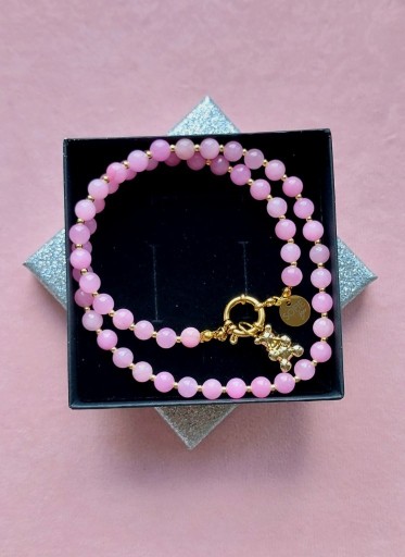 Zdjęcie oferty: Naszyjnik różowy z kamieni naturalnych 