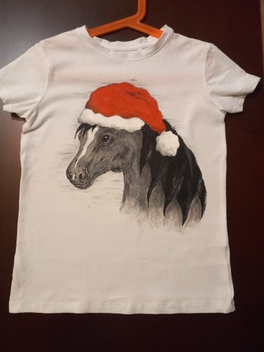 Zdjęcie oferty: Koszulka ręcznie malowana, koń, na prezent.