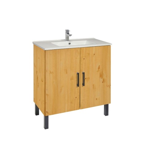 Zdjęcie oferty: Szafka ŁAZIENKOWA z umywalką CERAMICZNĄ  LITE DREWNO NOWA 80X45 POLECAM