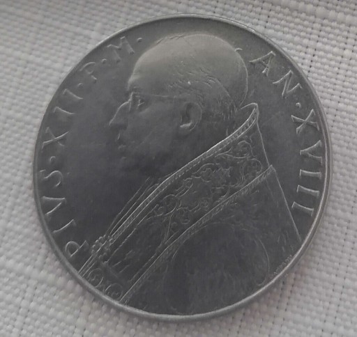 Zdjęcie oferty: Watykan - PIUS XII - 100 lirów - 1956r.