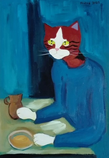 Zdjęcie oferty: Kot wg Pabla Picasso, 42x29,7, kot, koty