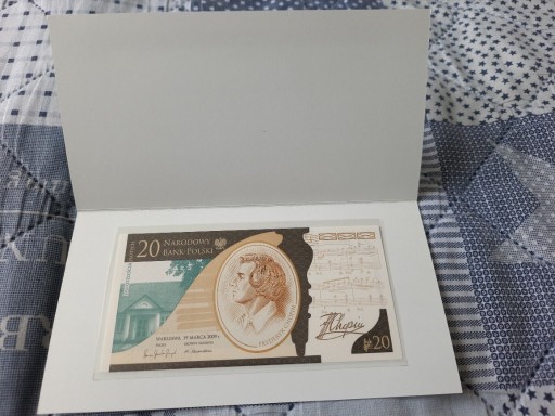 Zdjęcie oferty: banknot kolekcjonerski Fryderyk Chopin 20 zł 2009